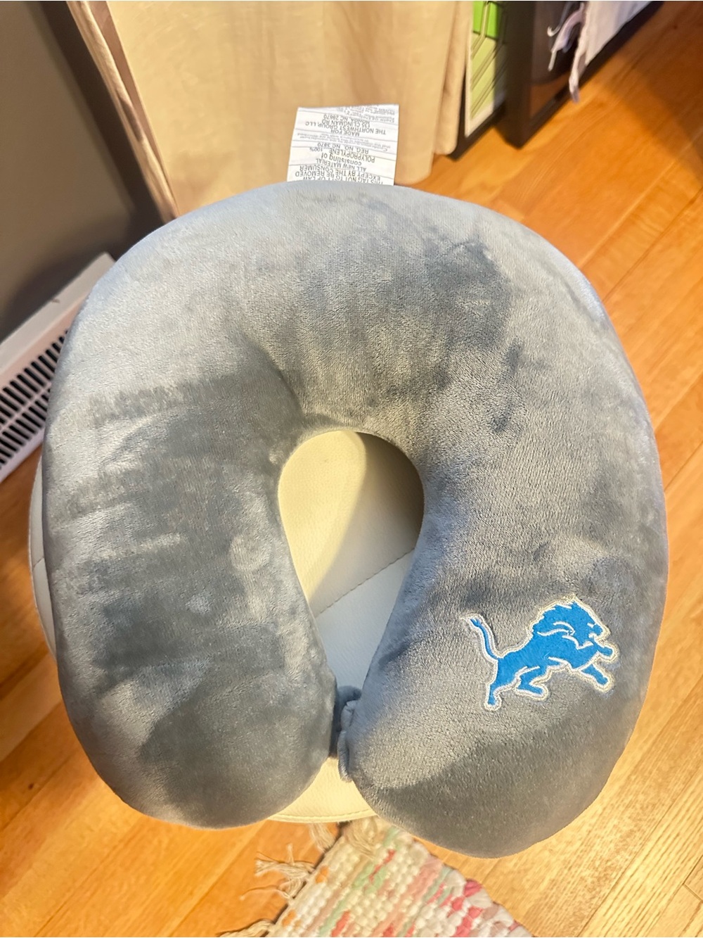 Detroit Lions NFL Northwest Travel Neck Pillow Gray 12x13 Like New